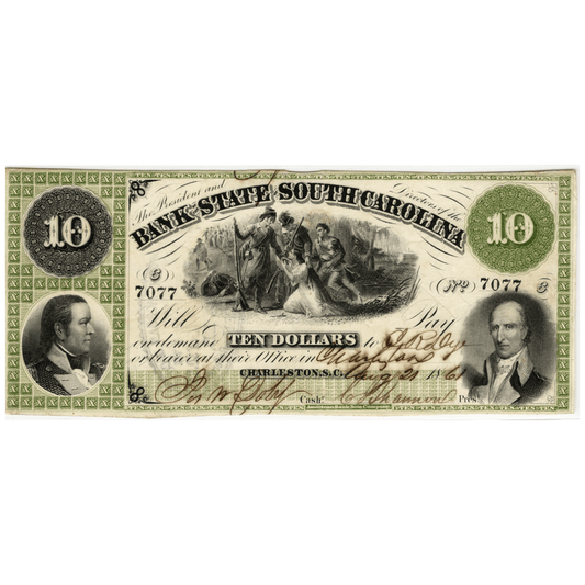 1861 $10 Bank of the State of South Carolina Note
Gold & Silver Pawn Shop