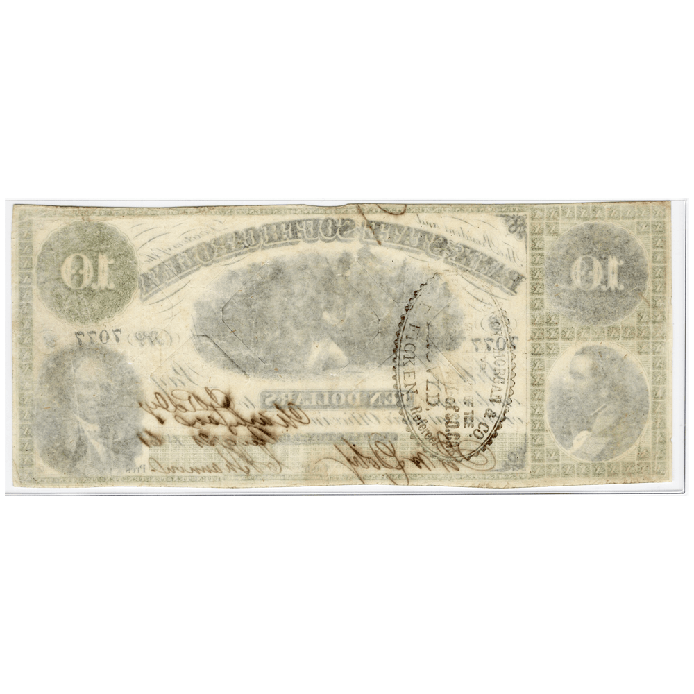 1861 $10 Bank of the State of South Carolina Note
Gold & Silver Pawn Shop