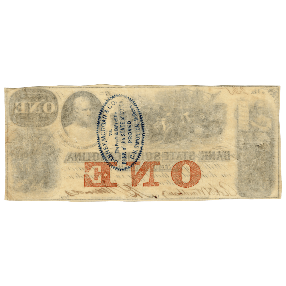 1861 $1 State of South Carolina Bank in Charleston Banknote Gold & Silver Pawn Shop