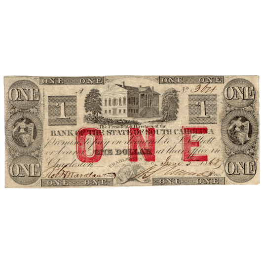 1862 $1 Bank of the State of South Carolina Obsolete Banknote
Gold & Silver Pawn Shop