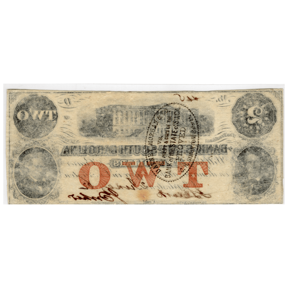 1862 $2 Bank of the State of South Carolina in Charleston Banknote
Gold & Silver Pawn Shop