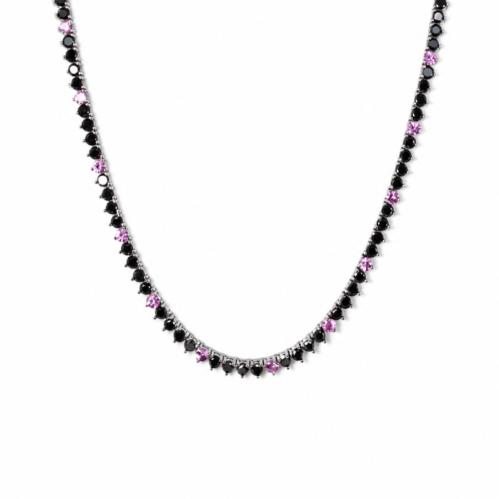 18K White Gold Black Moissanite & Pink Stone Tennis Necklace
Gold & Silver Pawn Shop