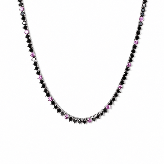 18K White Gold Black Moissanite & Pink Stone Tennis Necklace
Gold & Silver Pawn Shop