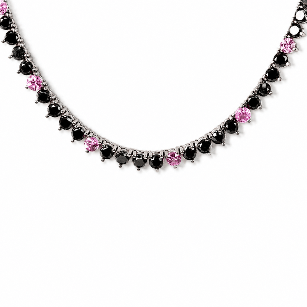 18K White Gold Black Moissanite & Pink Stone Tennis Necklace
Gold & Silver Pawn Shop