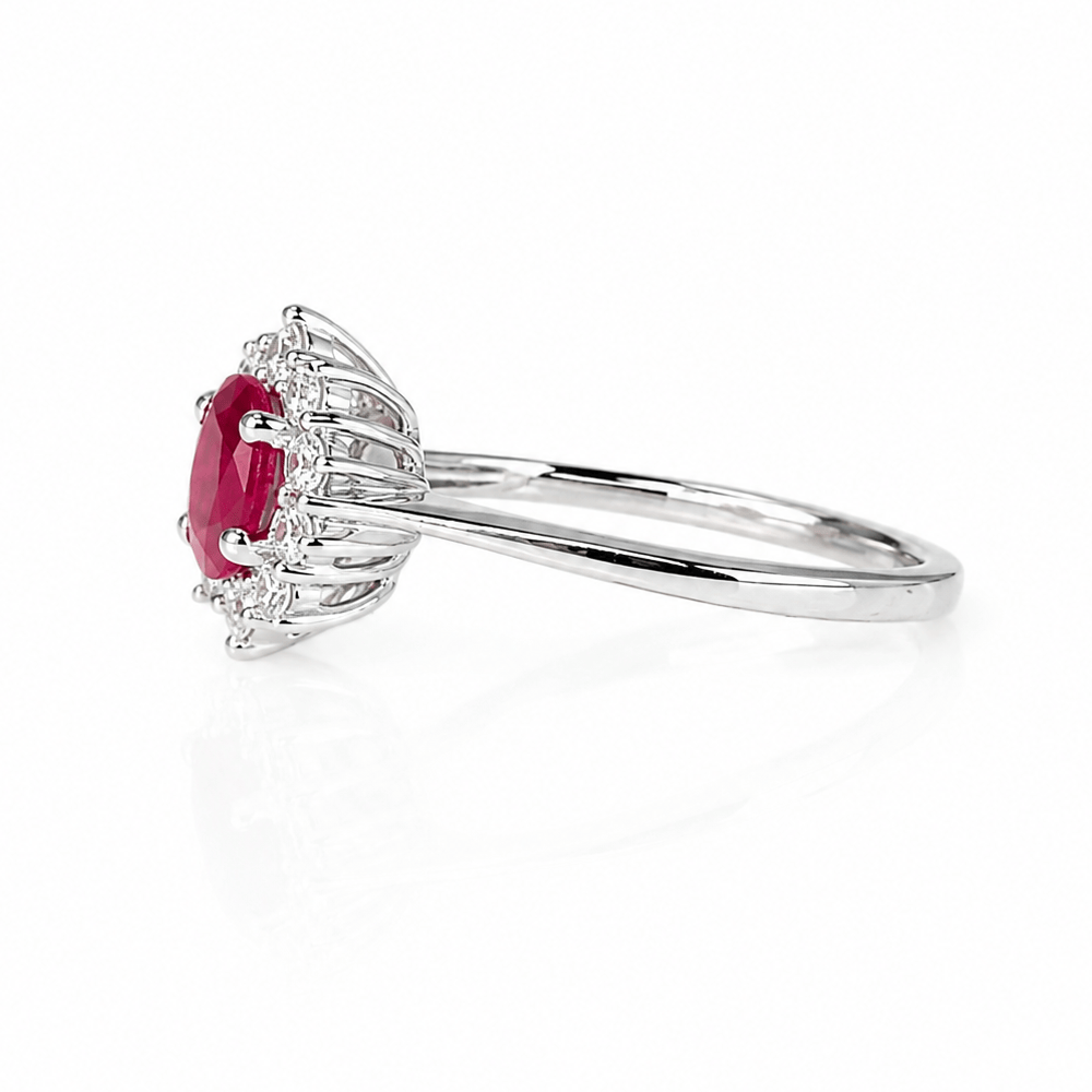 18K White Gold Ruby & Diamond Cluster Halo Ring
Gold & Silver Pawn Shop