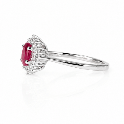 18K White Gold Ruby & Diamond Cluster Halo Ring
Gold & Silver Pawn Shop