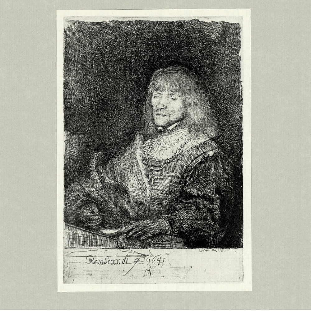 Rembrandt Van Rijn; Man at a Desk wearing a Cross and Chain Art G S Pawn