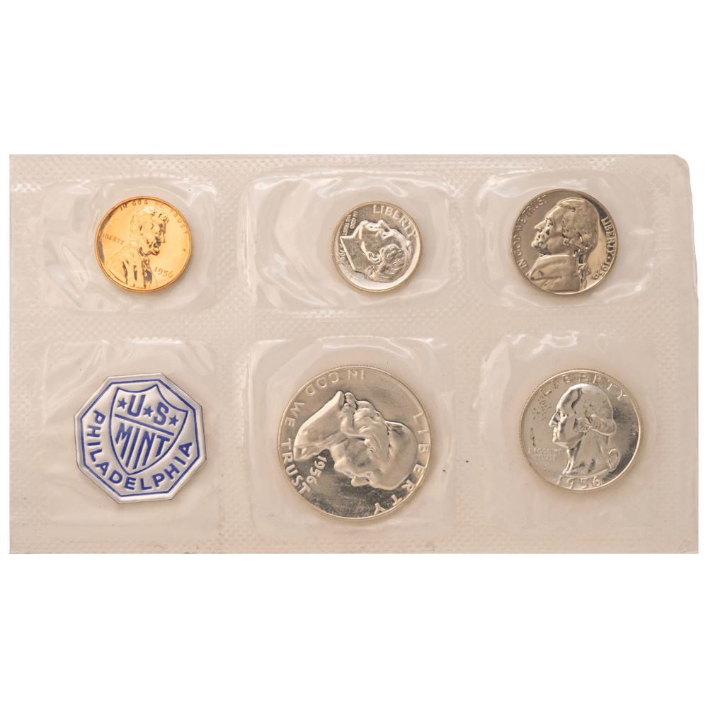 1955–1964 U.S. Mint Proof 5-Coin Sets Gold & Silver Pawn Shop 1956 w/ Envelope