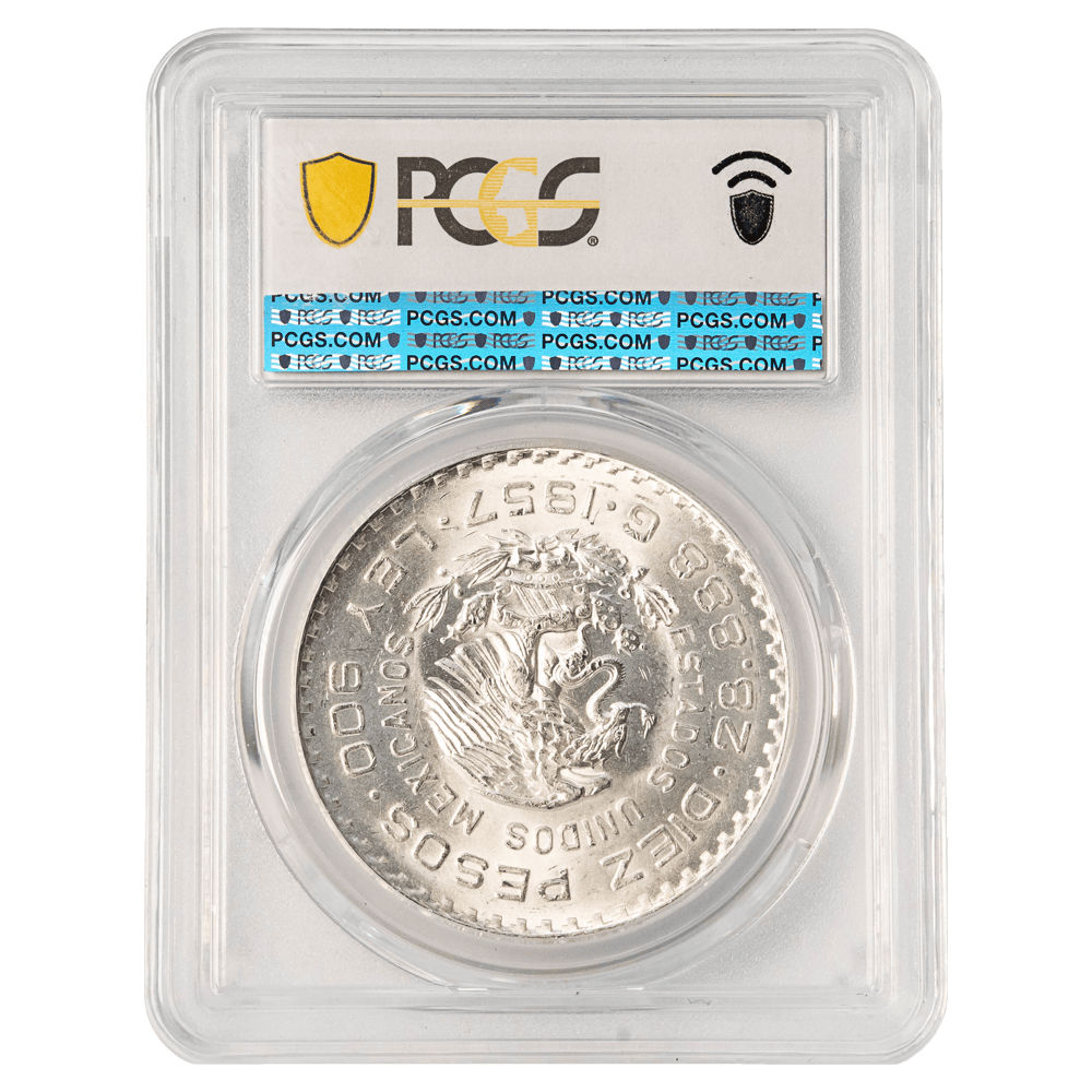 メキシコ 銀貨 PCGS MS64 1957-Mo Mexico 10 Pesos Silver Coin PCGS MS64 – Gold & Silver Pawn