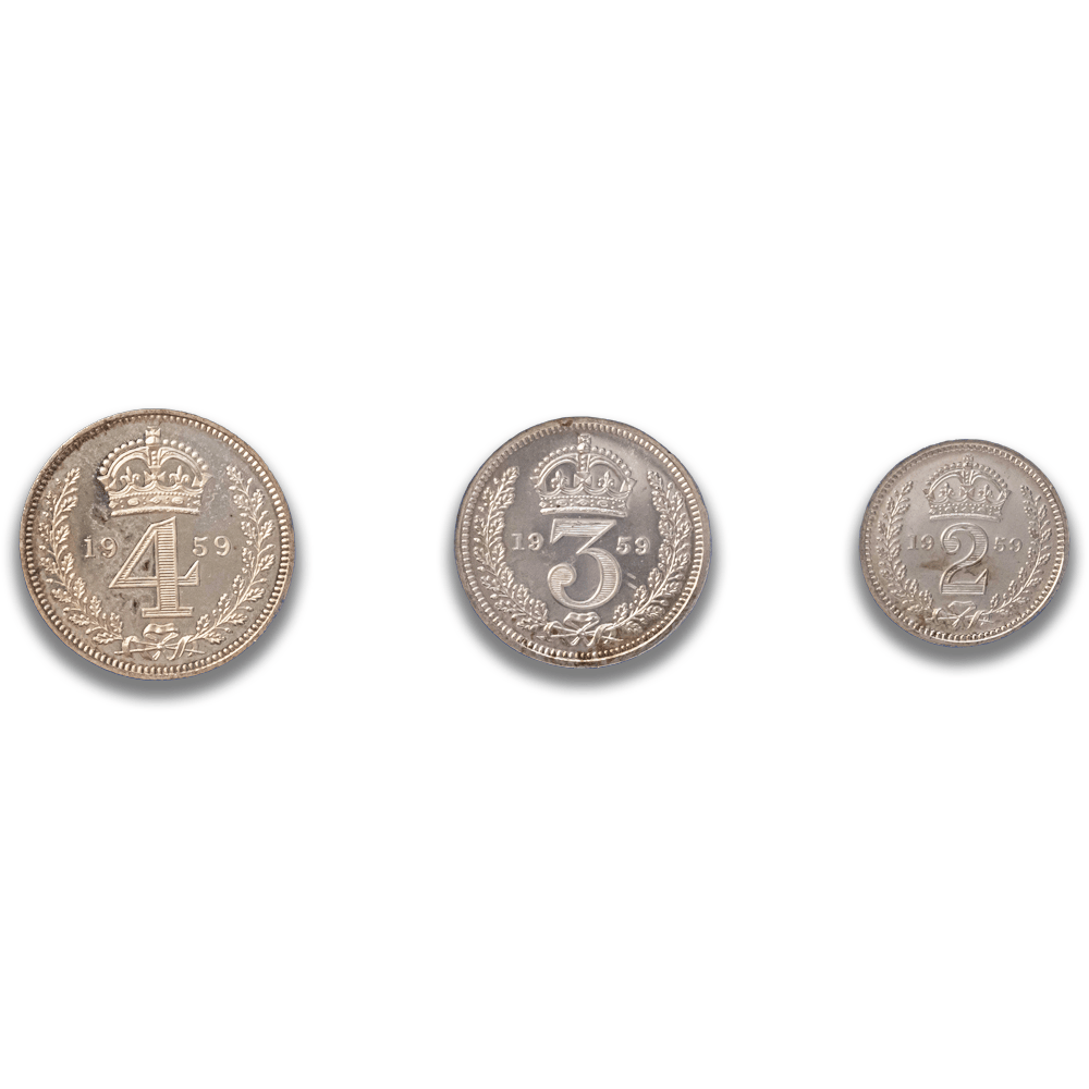 1959 Great Britain Queen Elizabeth II Royal Maundy 4-Coin Sterling Silver Set
Gold & Silver Pawn Shop
