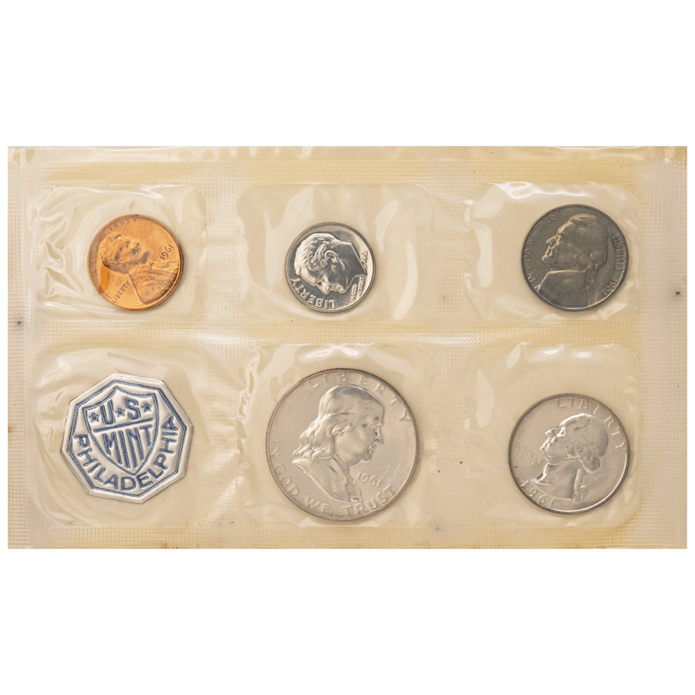 1955–1964 U.S. Mint Proof 5-Coin Sets Gold & Silver Pawn Shop 1961 w/ Envelope