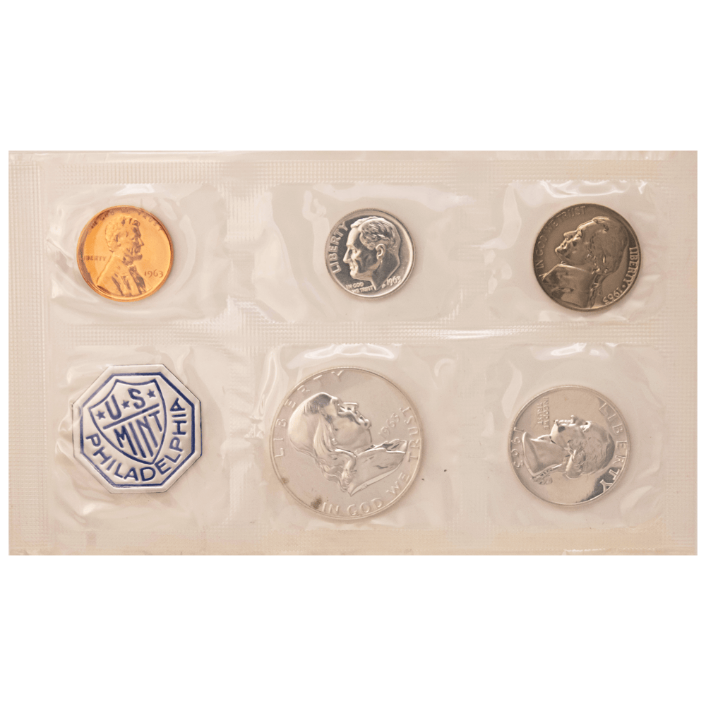 1955–1964 U.S. Mint Proof 5-Coin Sets Gold & Silver Pawn Shop 1963 w/ Envelope