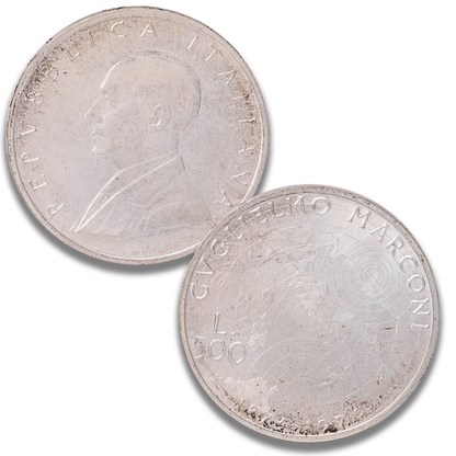1974 Italy 500 Lire Guglielmo Marconi Centennial Silver Coin Gold & Silver Pawn Shop