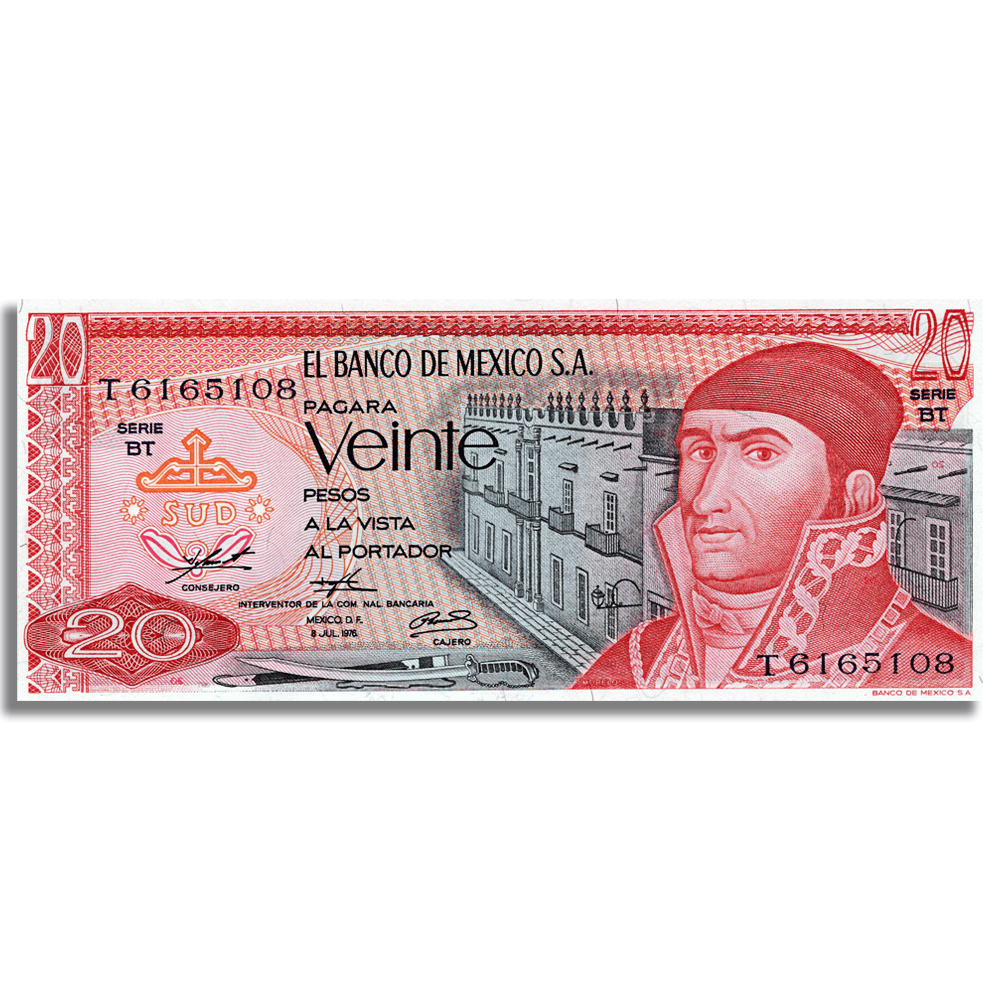 1976 Mexico Banco de México 20 Pesos Banknote
Gold & Silver Pawn Shop