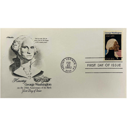 1982 Columbia Mint George Washington 1oz .999 Fine Silver Envelope