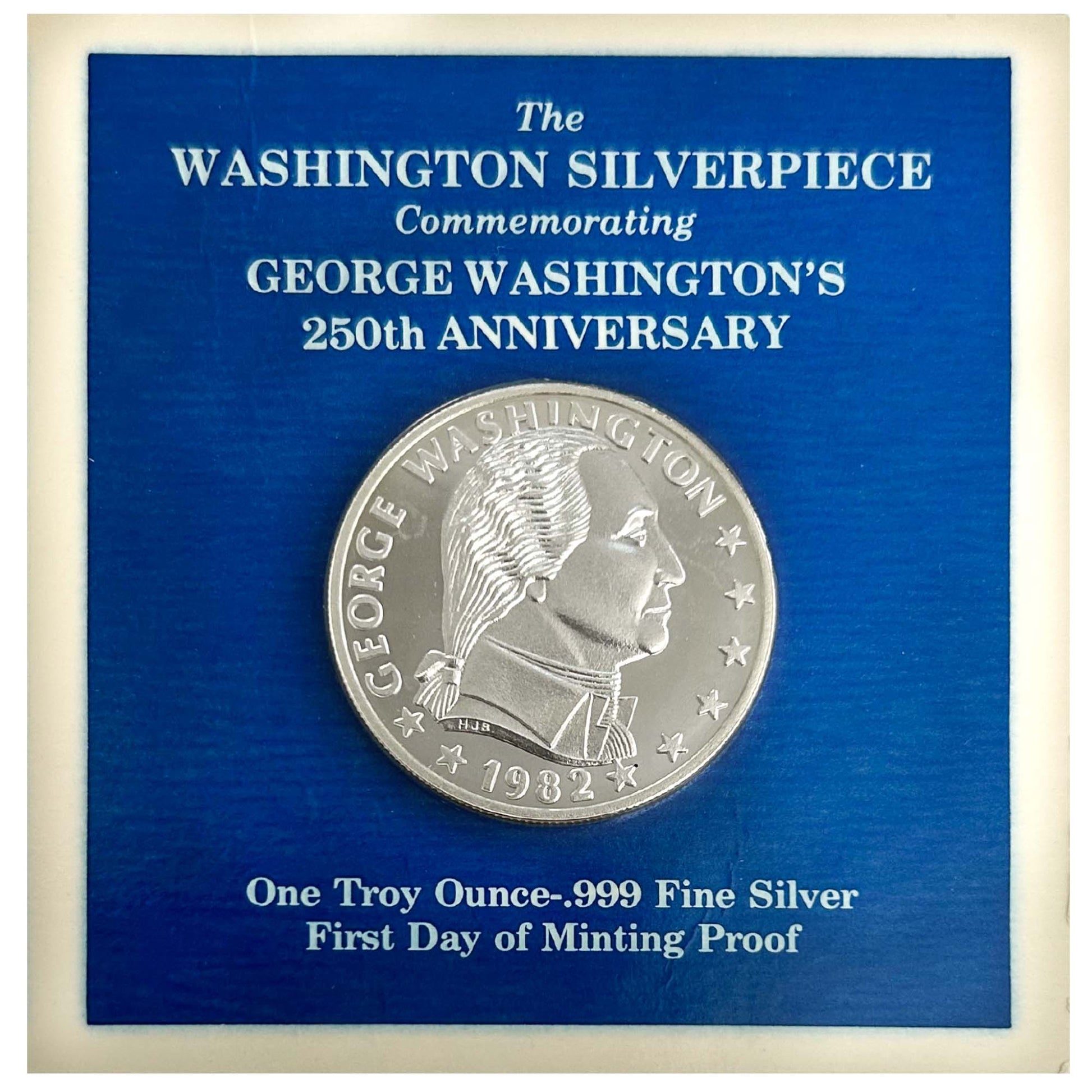 1982 Columbia Mint George Washington 1oz .999 Fine Silver ZOOM