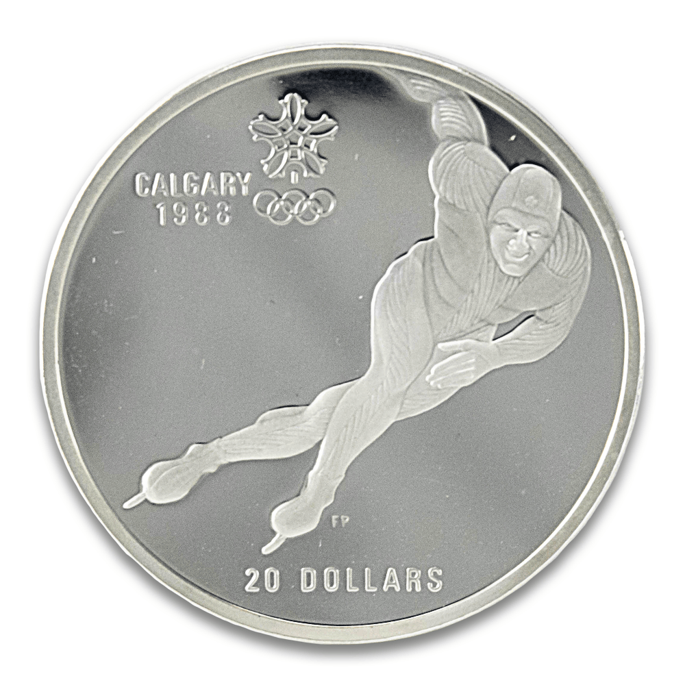 1985 $20 Calgary Olympics Speed Skating Silver Coin
Gold & Silver Pawn Shop