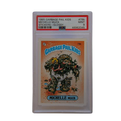 1985 Garbage Pail Kids Michelle Muck Sticker - Glossy PSA 9