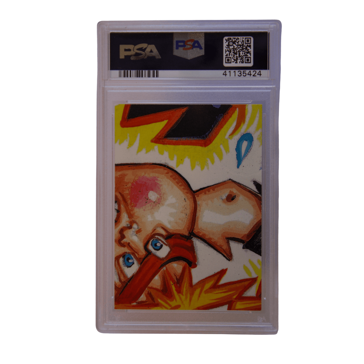 1985 Garbage Pail Kids PSA 9 Oliver Twisted - Sticker Glossy Rear