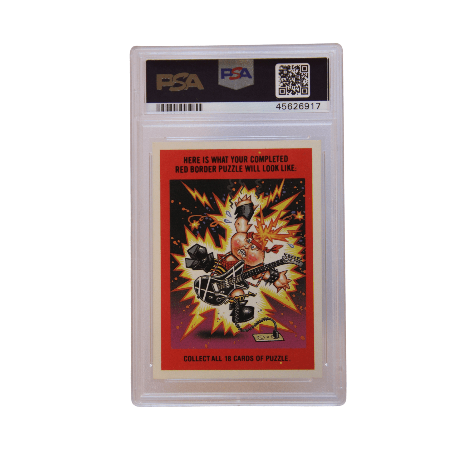 1985 Garbage Pail Kids PSA 9 One-Eyed Jack - Sticker Glossy Rear