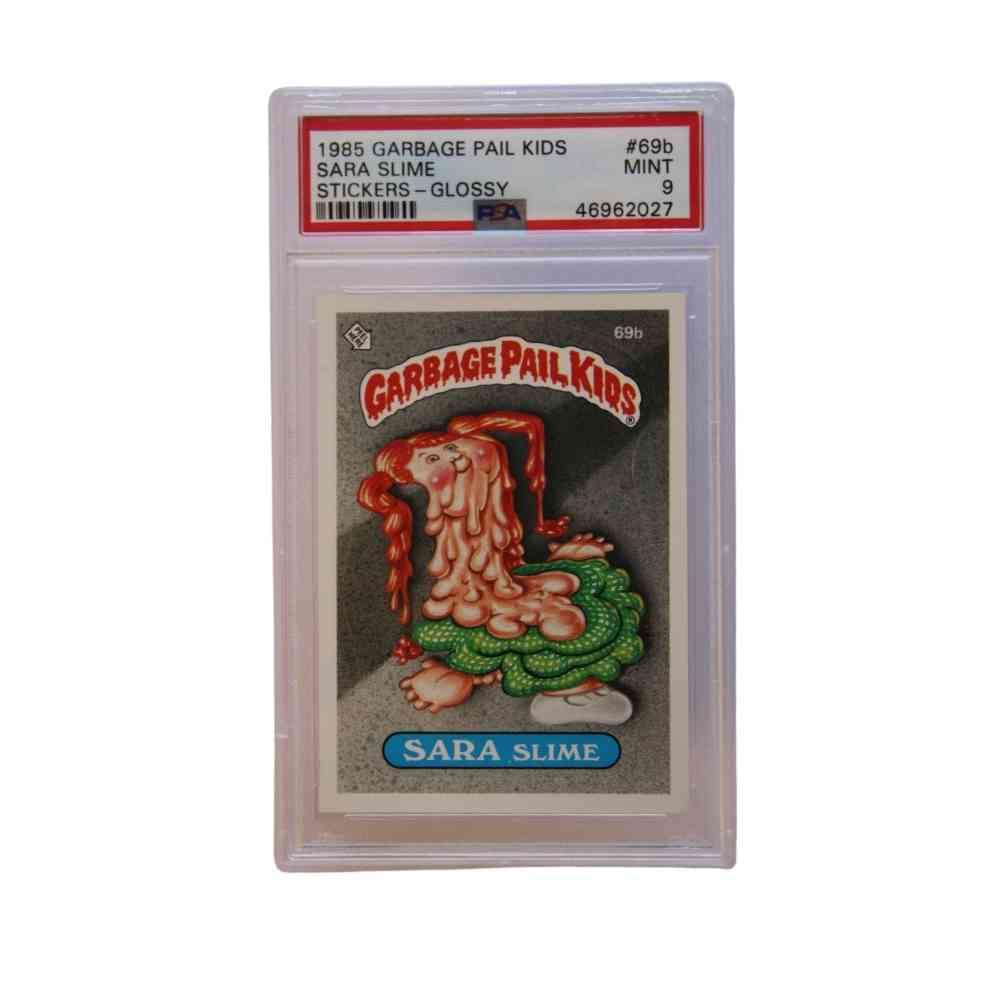 1985 Garbage Pail Kids PSA 9 Sara Slime Stickers - Glossy