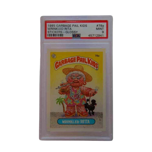 1985 Garbage Pail Kids PSA 9 Wrinkled Rita Sticker - Glossy Thumbnail