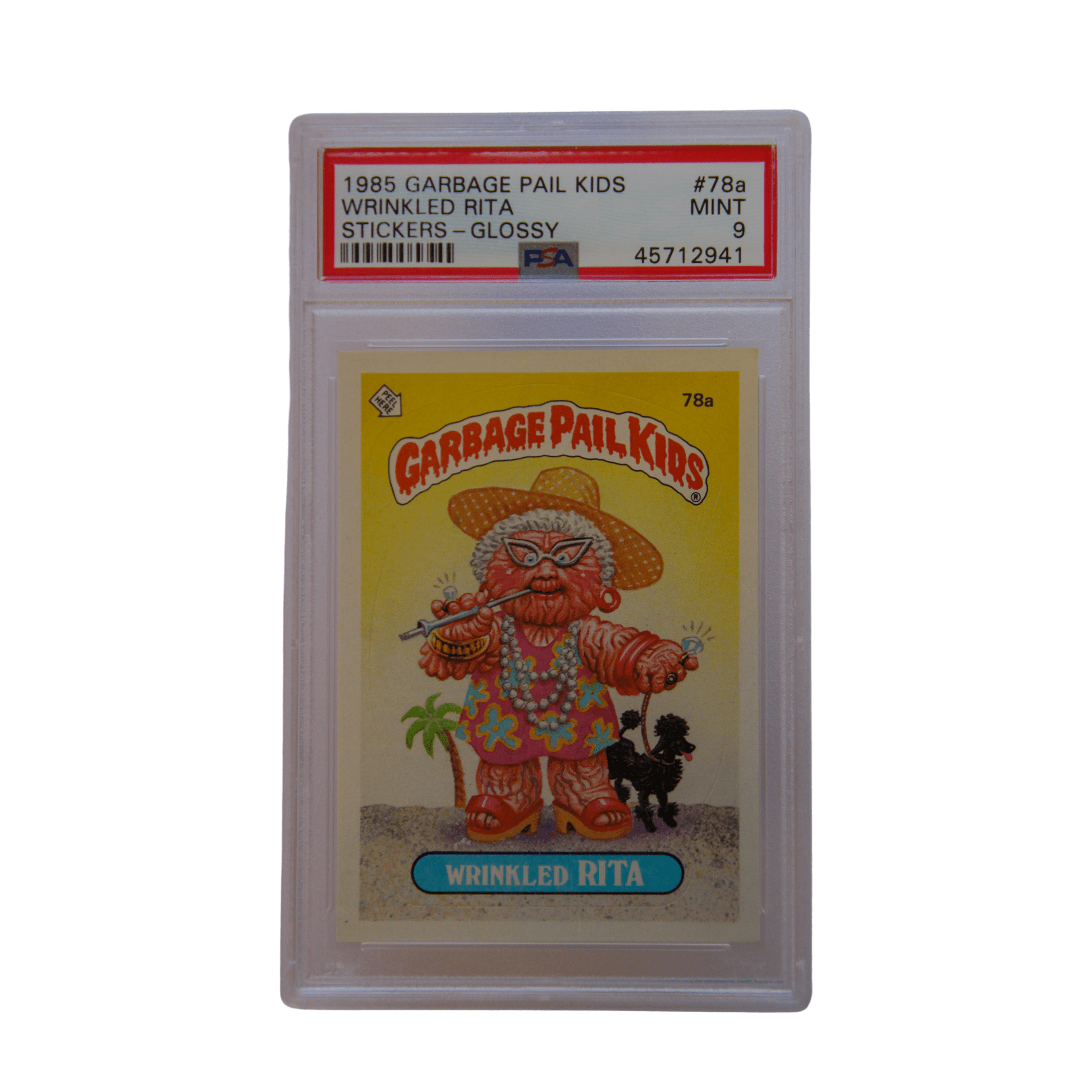 1985 Garbage Pail Kids PSA 9 Wrinkled Rita Sticker - Glossy