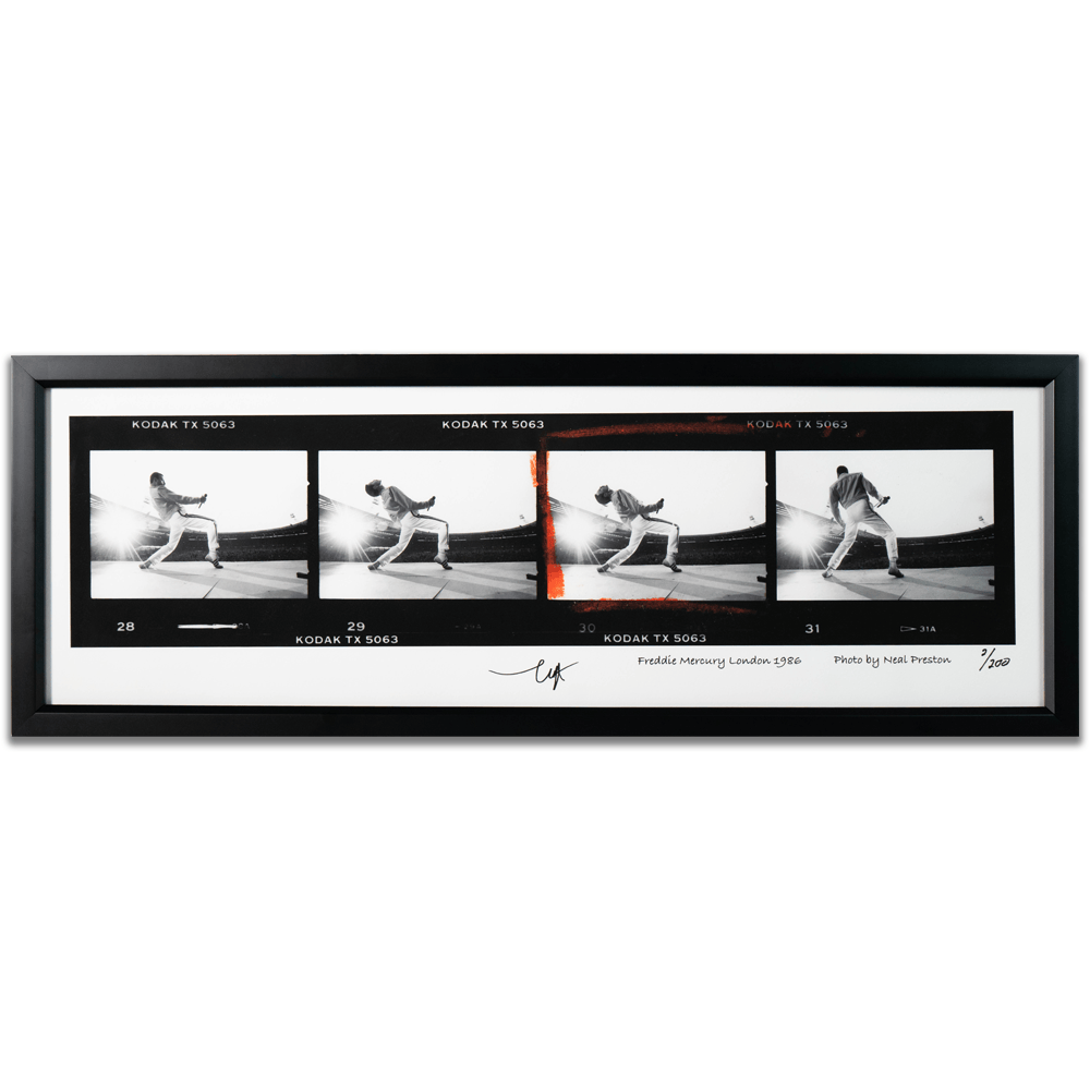 Neal Preston: Freddie Mercury, Wembley Stadium 1986 Proof Strip Art Gold & Silver Pawn Shop