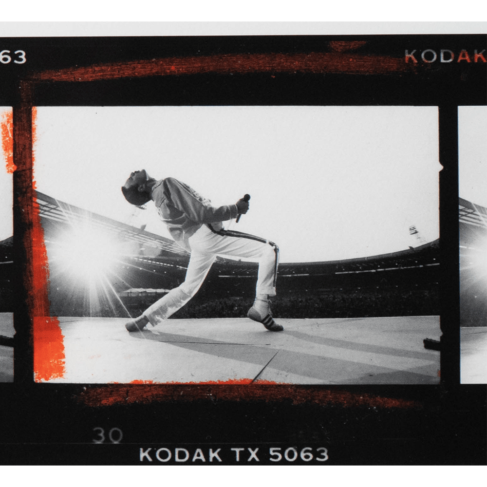 Neal Preston: Freddie Mercury, Wembley Stadium 1986 Proof Strip Art Gold & Silver Pawn Shop