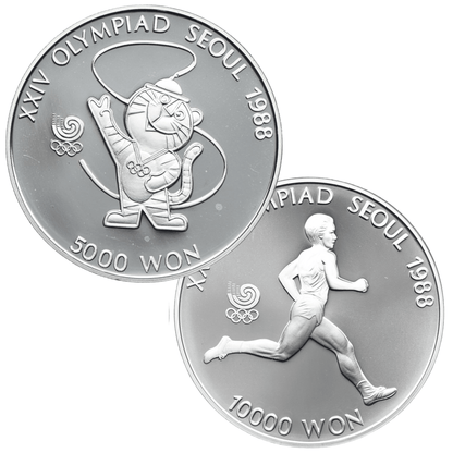 1988 South Korea Olympics Seoul 5000 & 10000 Won Coin Gold & Silver Pawn Shop