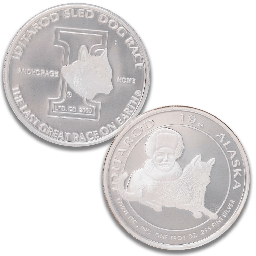 1991 Iditarod Trail Sled Dog Race Alaska Fine Silver Medallion #19
Gold & Silver Pawn Shop