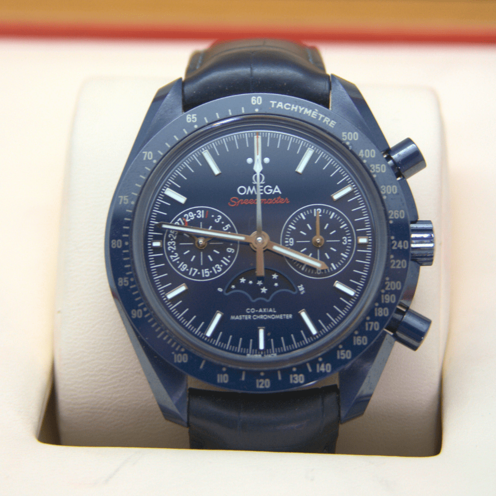 Omega Speedmaster Moonphase Wristwatch Dial Display Zoom