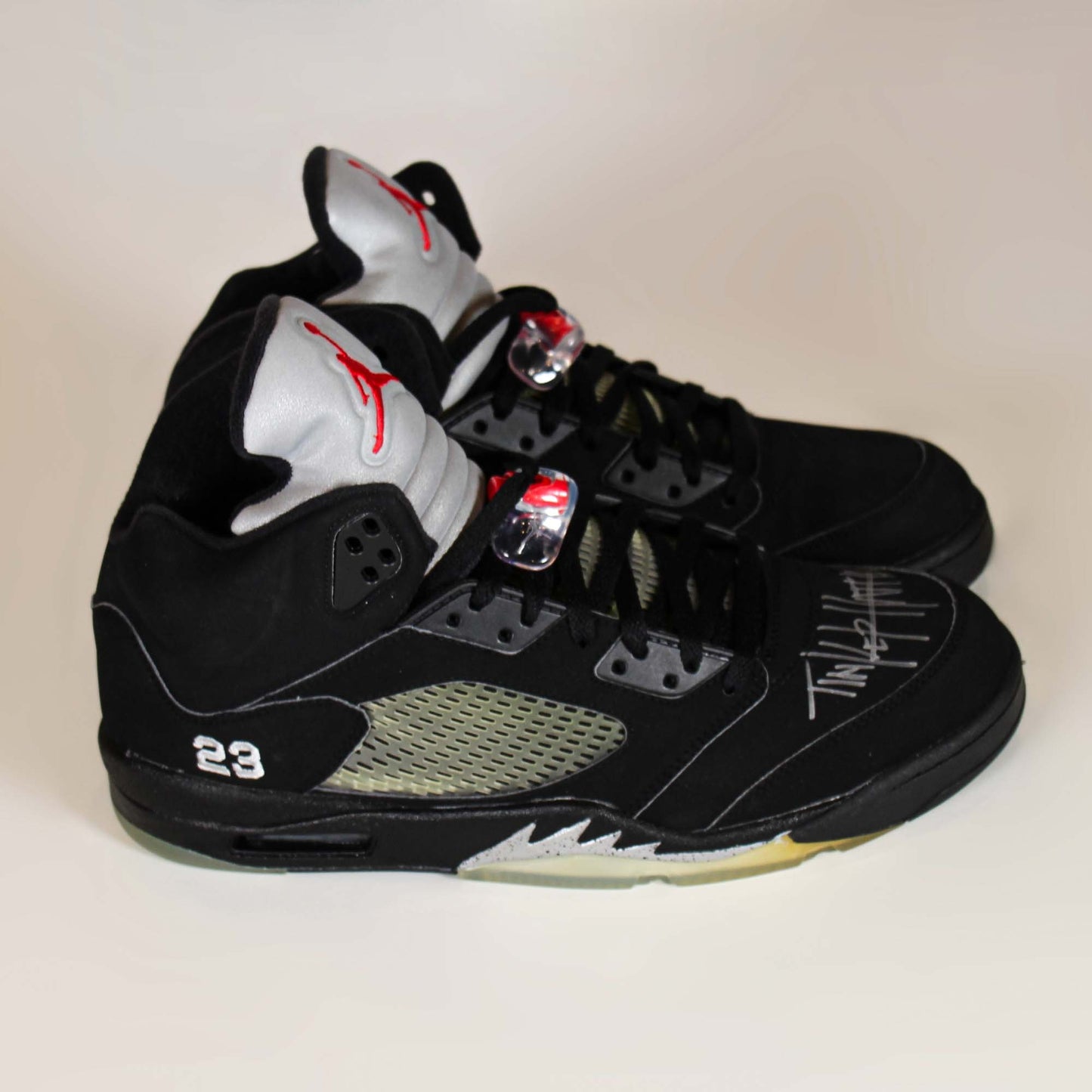 2008 Nike Air Jordan 5 Metallic Signed by Tinker Hatfield  Right