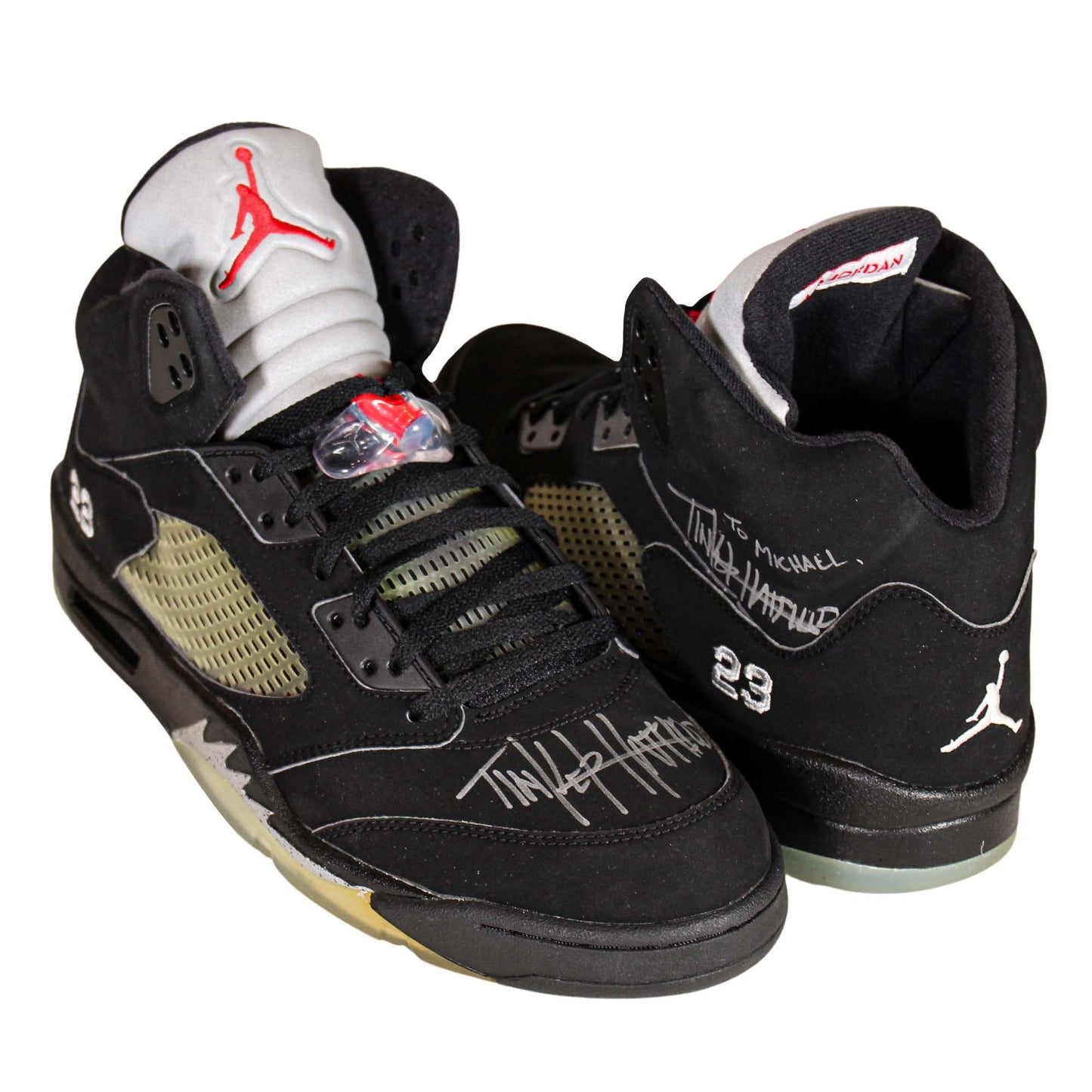 2008 Nike Air Jordan 5 Metallic Signed by Tinker Hatfield  Extra