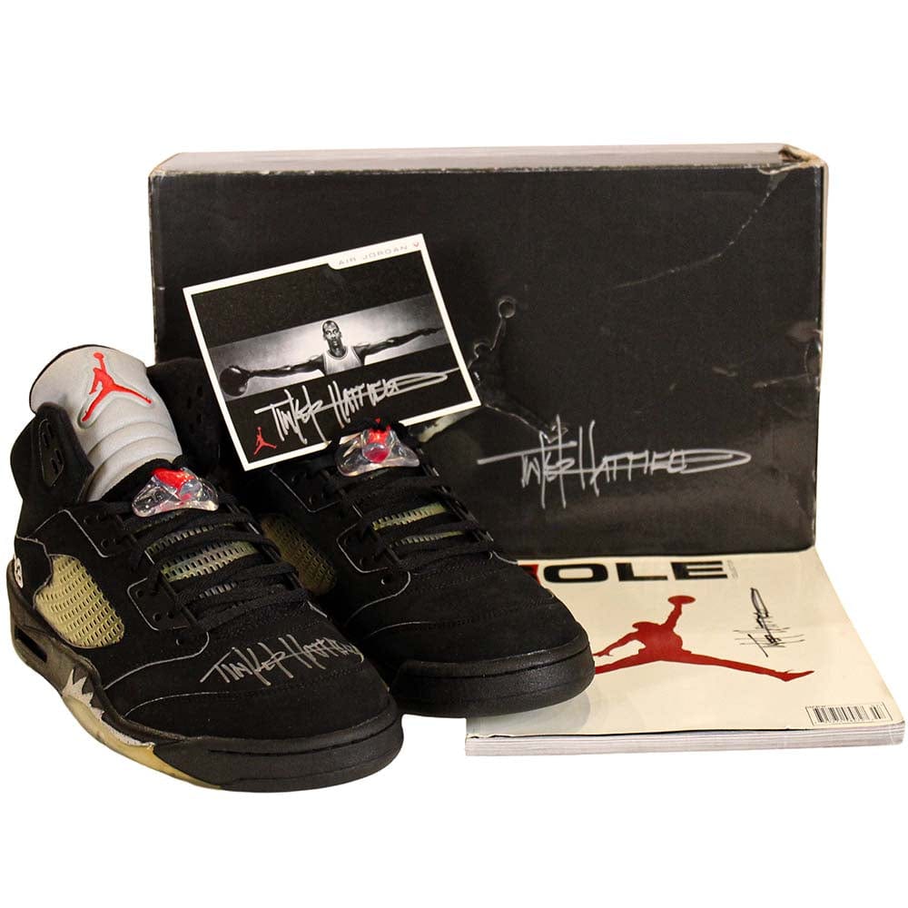 2008 Nike Air Jordan 5 Metallic Signed by Tinker Hatfield 