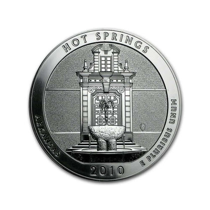 2010 America the Beautiful 5oz Silver Coin - Hot Springs NP