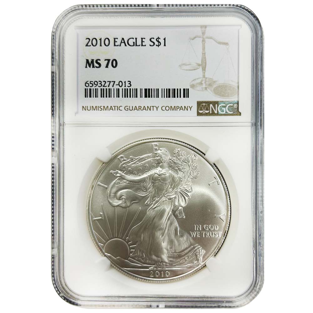 2010 Eagle S$1 MS 70 NGC Graded Thumbnail