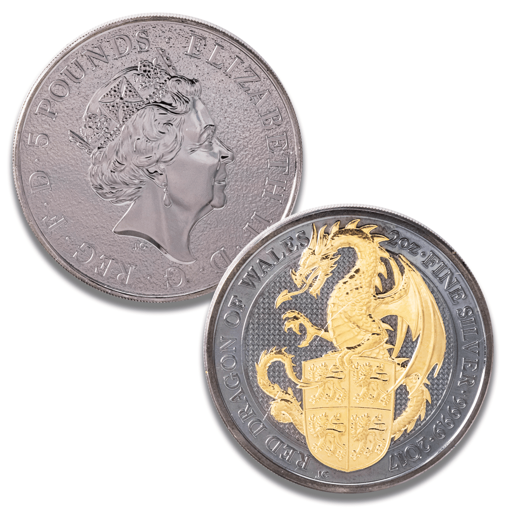The Queen's Beasts 2 oz .9999 Fine Silver Coins Gold & Silver Pawn Shop 2017 – Red Dragon of Wales