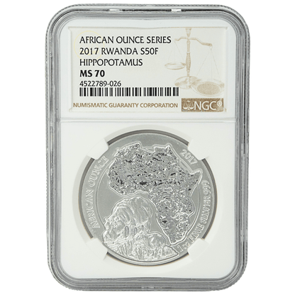 2017 Rwanda African Ounce Series Hippopotamus NGC
Gold & Silver Pawn Shop