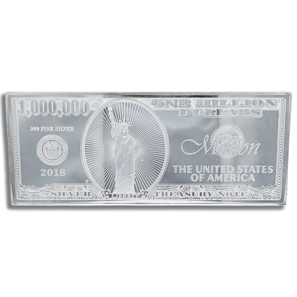 2018 Novelty Treasury Note .999 Fine Silver Collectible Bar
Gold & Silver Pawn Shop