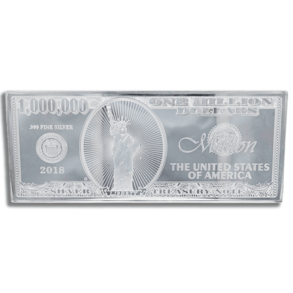 2018 Novelty Treasury Note .999 Fine Silver Collectible Bar
Gold & Silver Pawn Shop