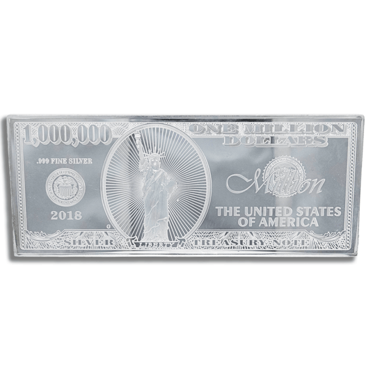 2018 Novelty Treasury Note .999 Fine Silver Collectible Bar
Gold & Silver Pawn Shop