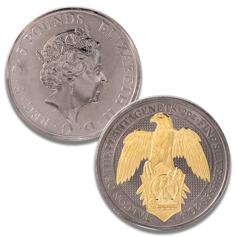 The Queen's Beasts 2 oz .9999 Fine Silver Coins Gold & Silver Pawn Shop 2019 – Falcon of the Plantagenets
