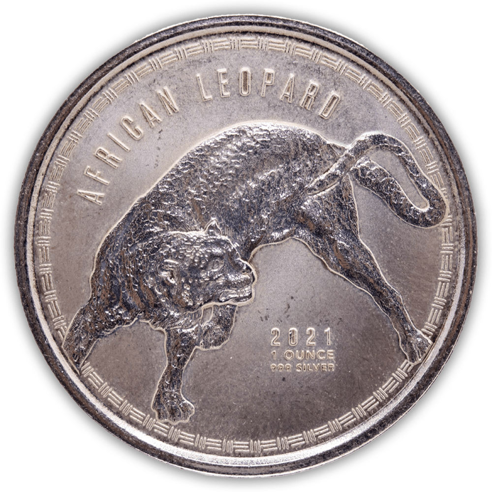 2021 Ghana African Leopard 1oz .999 Silver 5 Cedis Gold & Silver Pawn Shop
