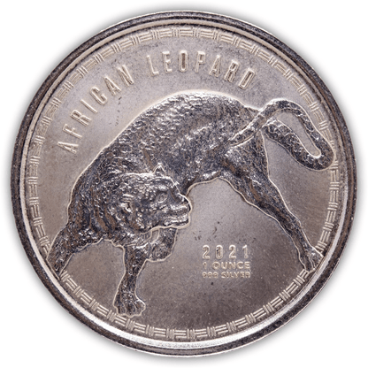 2021 Ghana African Leopard 1oz .999 Silver 5 Cedis Gold & Silver Pawn Shop