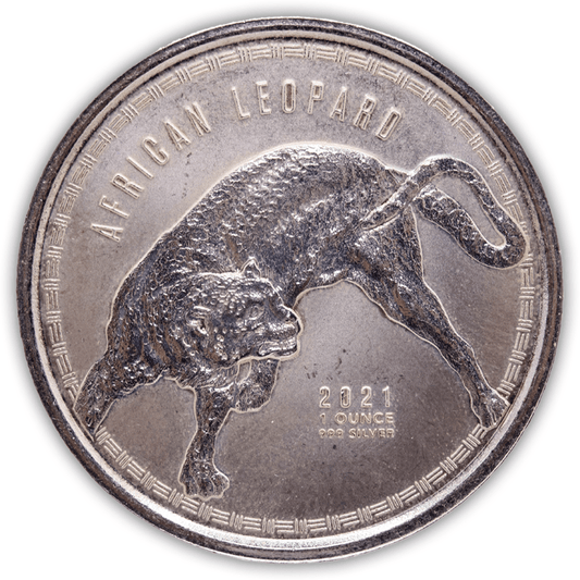 2021 Ghana African Leopard 1oz .999 Silver 5 Cedis Gold & Silver Pawn Shop