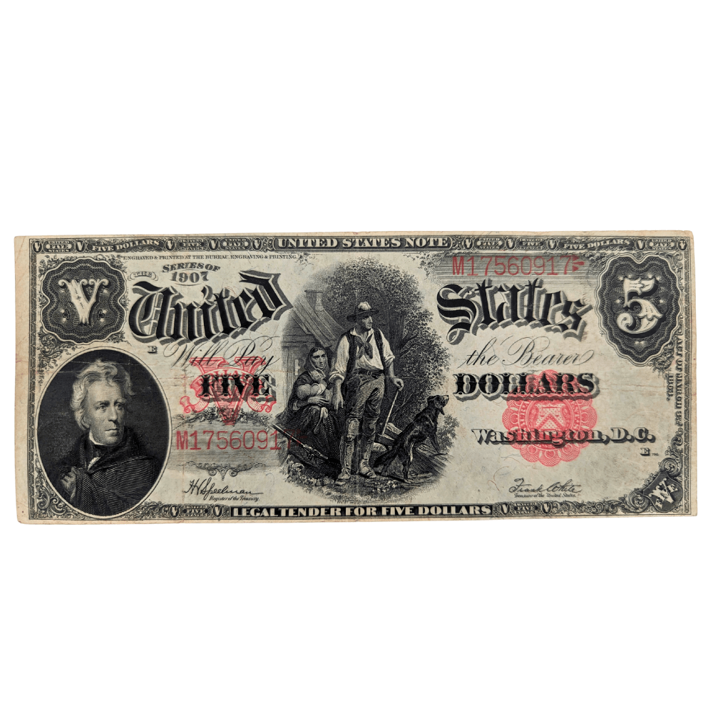1863 US American $5 Federal Reserve Note Front View