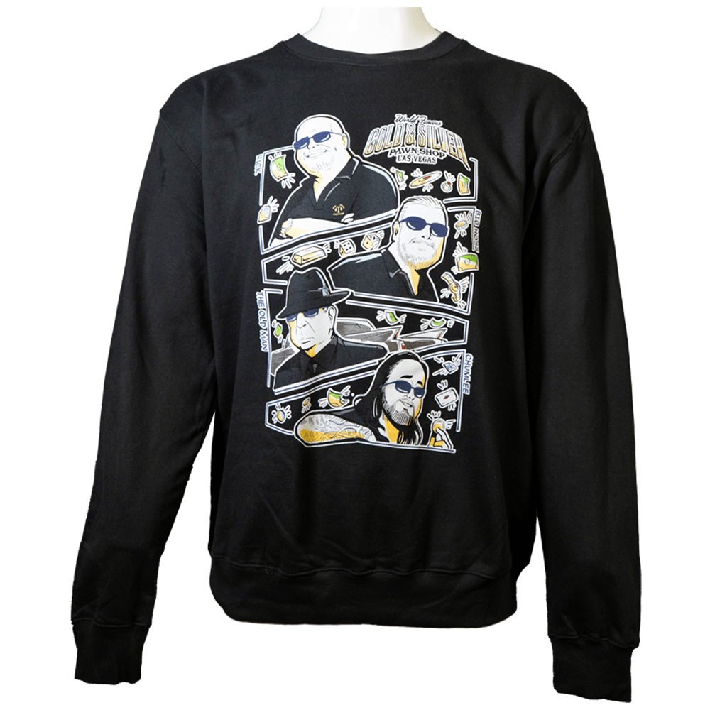 4Guys Comic Crewneck Sweater G S Pawn Small Black