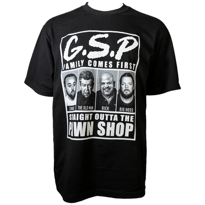 Straight Outta The Pawn Shop T-Shirt G S Pawn Small Family Comes First - Mugshots