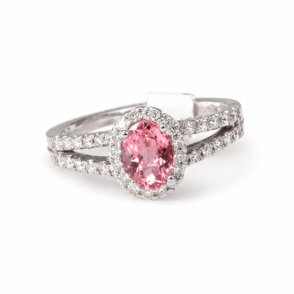14K White Gold Pink Tourmaline & Diamond Halo Ring
Gold & Silver Pawn Shop